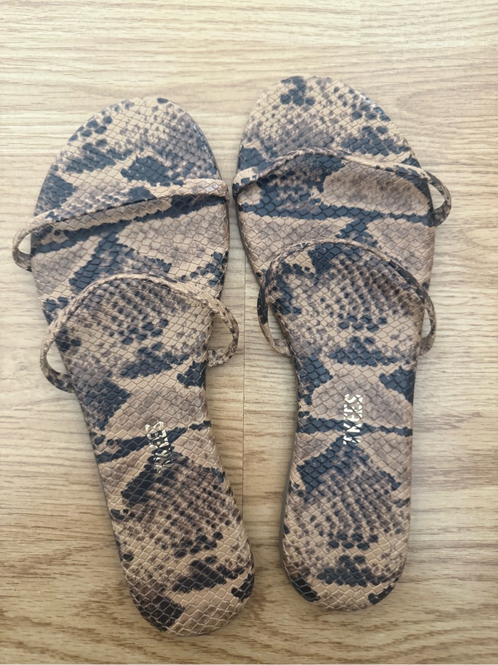 TKEES snake print sandals